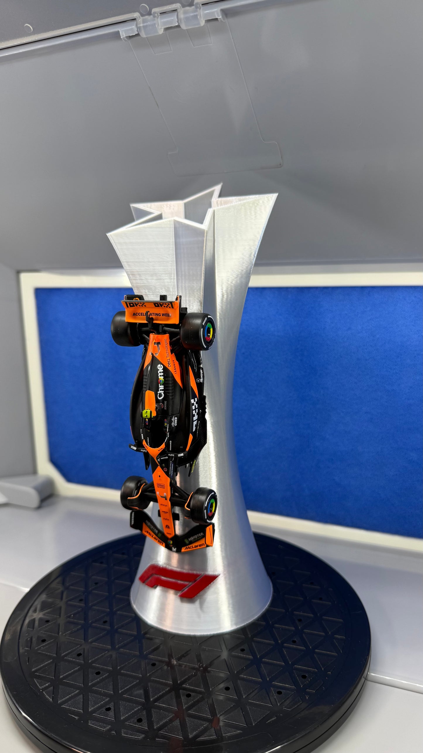 1/43 Die-Cast McLaren F1 MCL38 #4 Lando Norris Winner Miami GP 2024 on Custom Trophy Display Stand