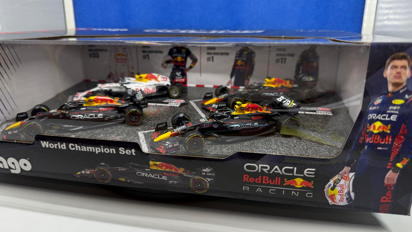 BURAGO 1/43 Oracle Red Bull F1World Champion Box Set 4X RB16B RB18 RB19 Verstappen Perez Limited Edition