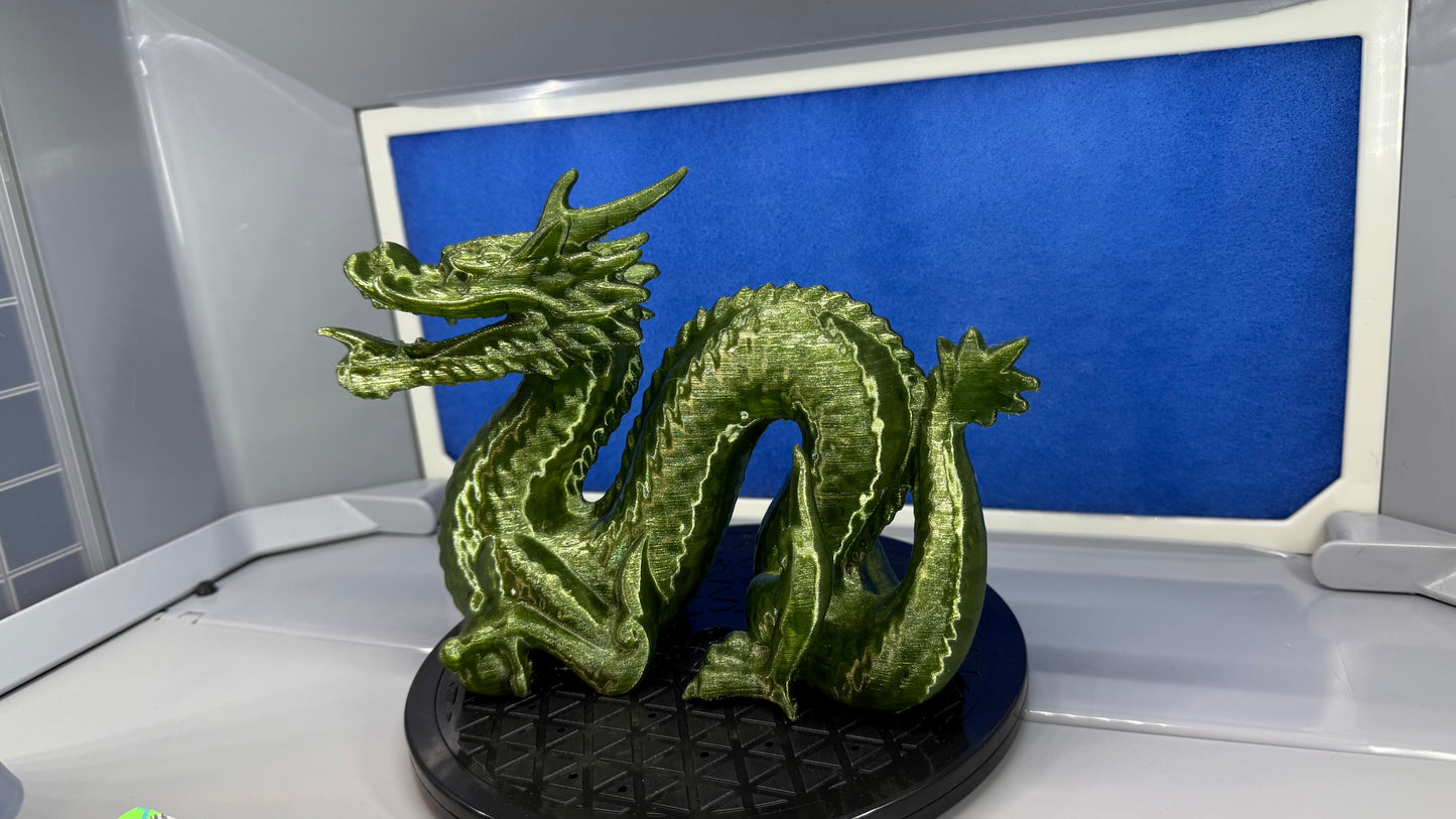 3D Printed Replica Ming Dynasty Jade Dragon in Special Translucent PETG Material 22cm X 9cmX 18cm