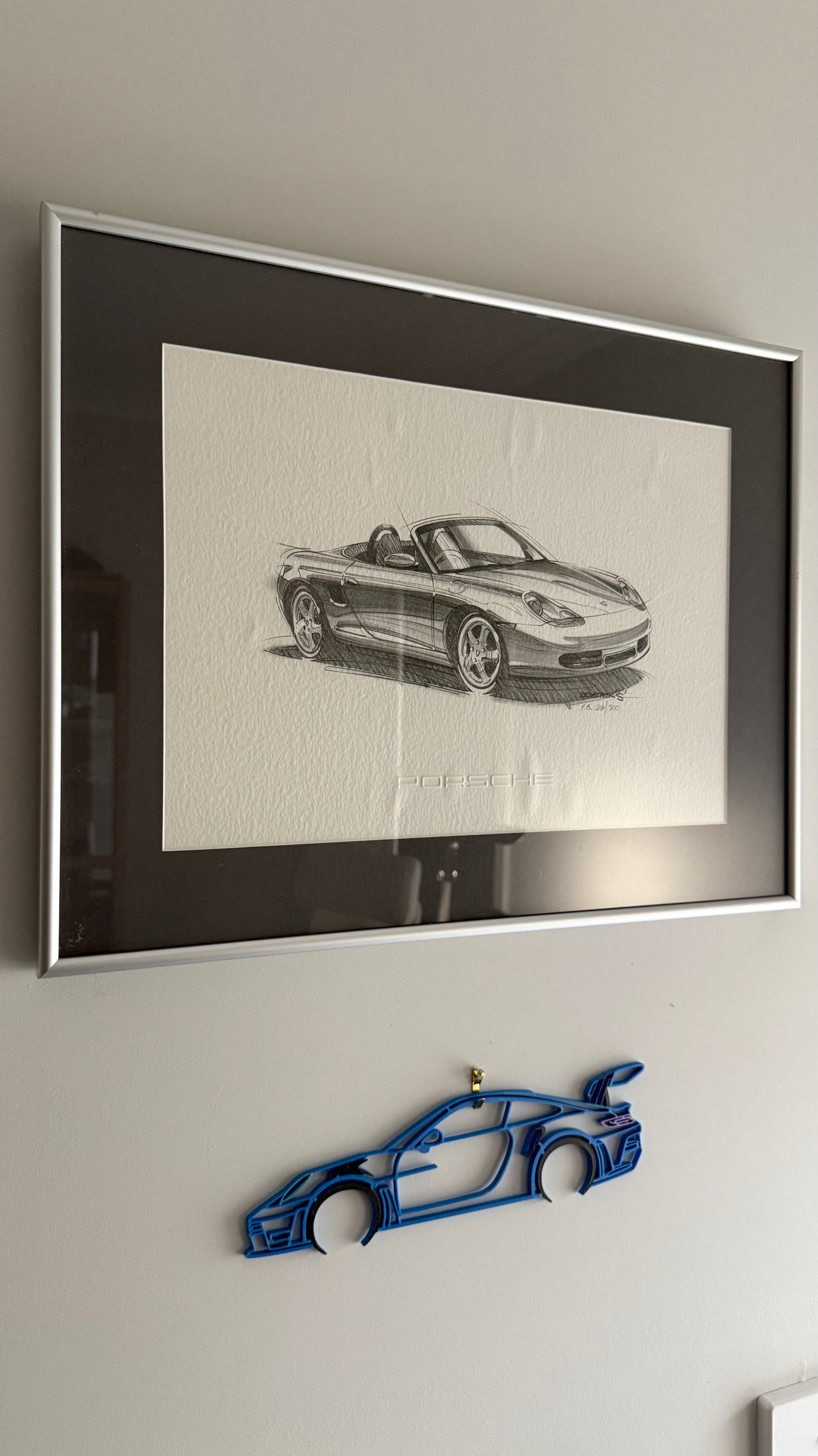 Full 4 colour 3D Printed Porsche 911 (992) GT3 RS Silhouette Wall Art 30X7.5cm Approx.