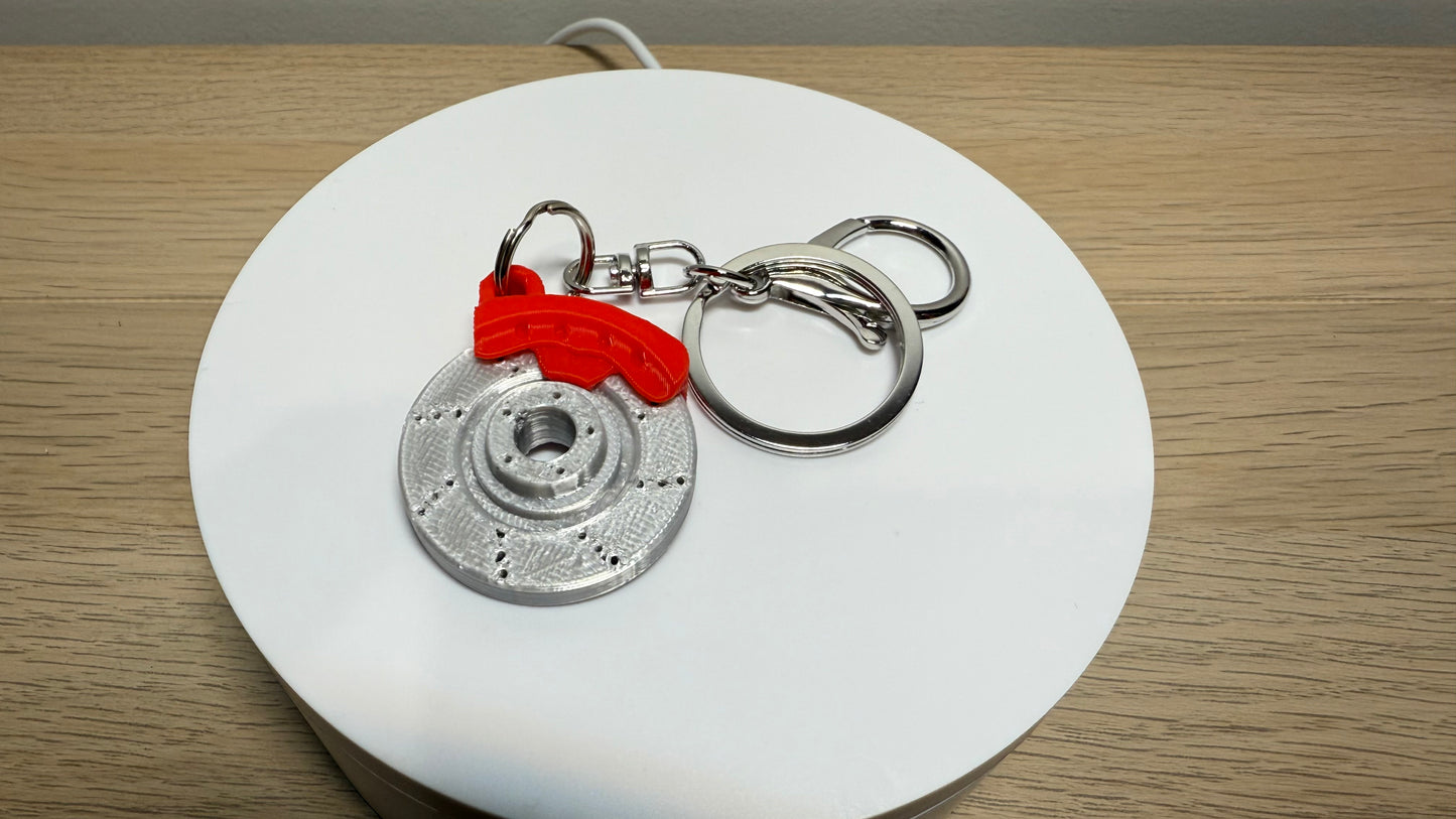 3D Printed Spinning Brembo Style Cross Drilled Racing Brake Keyring Keychain Fidget Toy