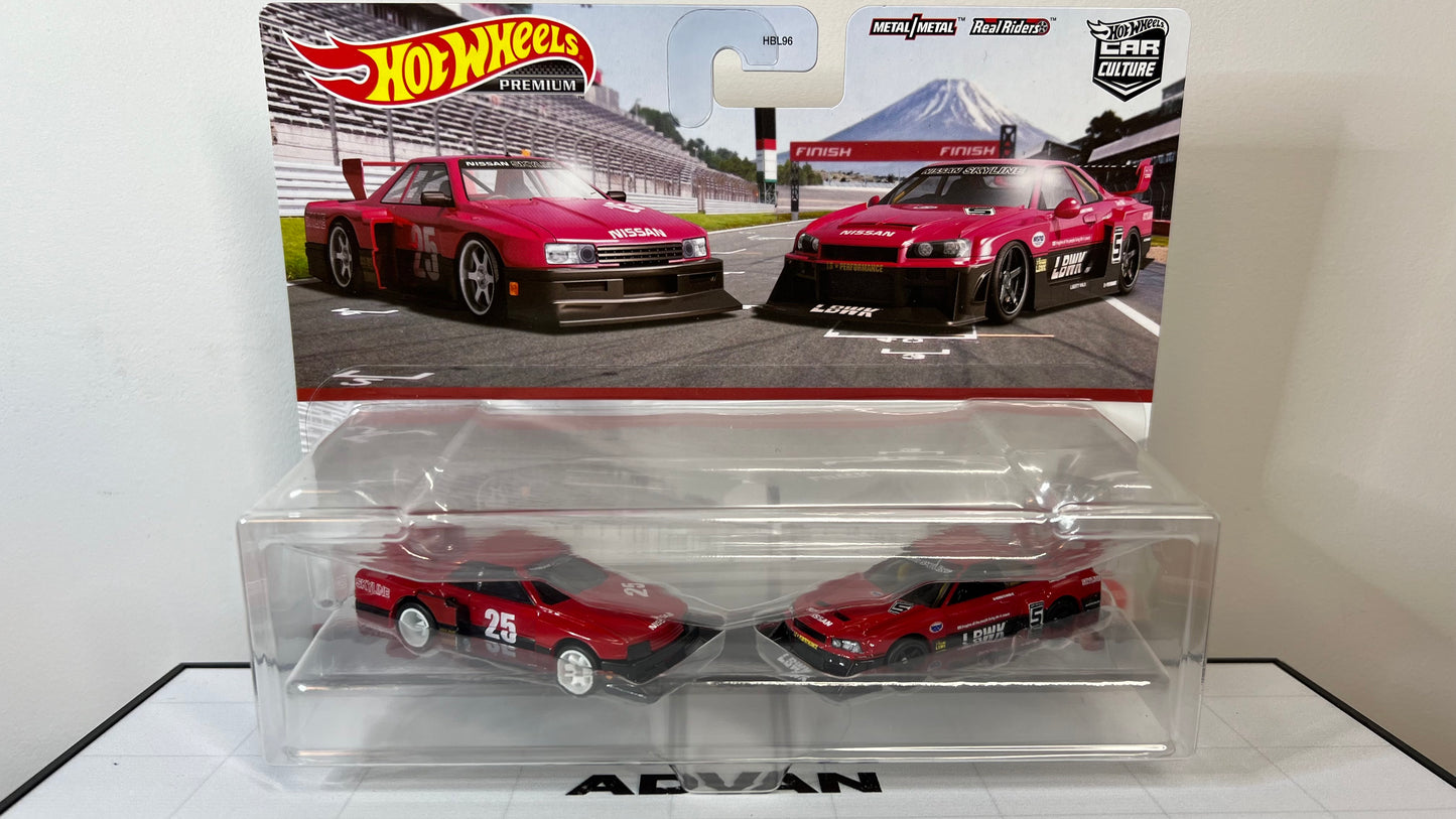 2023 Hot Wheels Car Culture Premium 2 Pack LB-ER34 Silhouette Nissan Skyline Pandem Subaru BRZ Dodge Complete Set of 6!