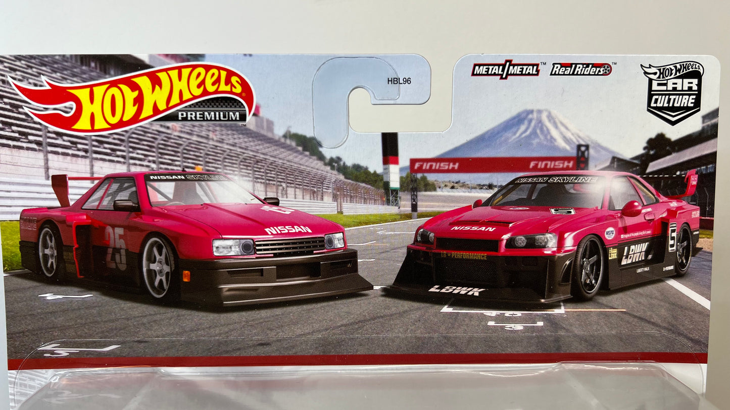 2023 Hot Wheels Car Culture Premium 2 Pack LB-ER34 Silhouette Nissan Skyline Pandem Subaru BRZ Dodge Complete Set of 6!