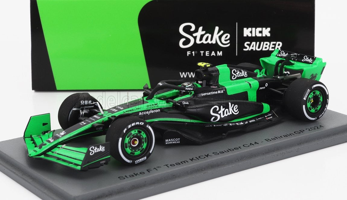 1/43 SPARK-MODEL SAUBER - F1 C44 TEAM STAKE KICK N 24 BAHRAIN GP 2024 ZHOU GUANYU - GREEN BLACK