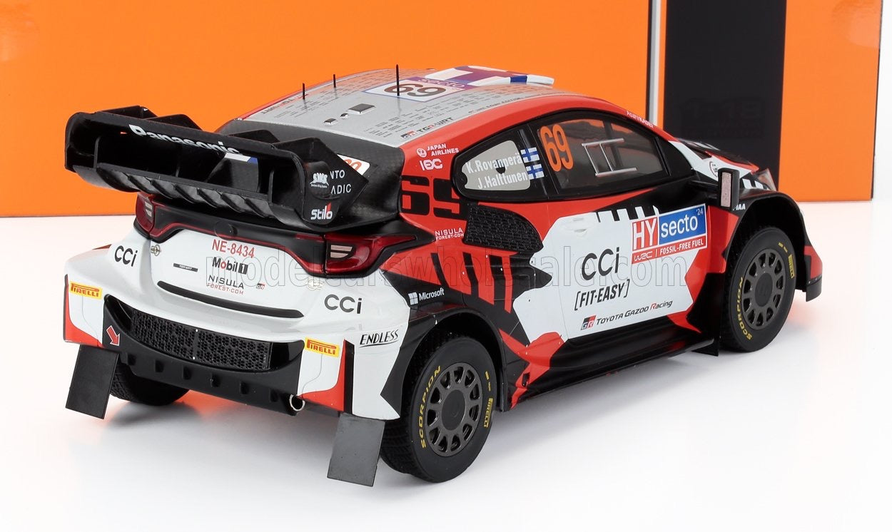 1/18 IXO-MODELS YARIS GR RALLY1 TEAM TOYOTA GAZOO RACING WRT N 69 RALLY FINLAND 2024 KALLE ROVANPERA - JONNE HALTTUNEN
