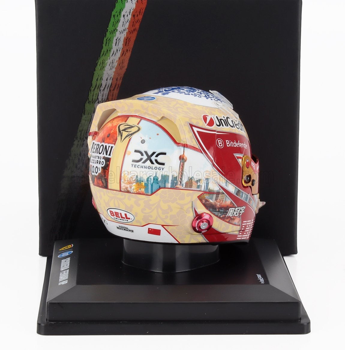 1/5 SPARK-MODEL BELL HELMET F1 ZHOU GUANYU TEAM FERRARI HP N 24 SEASON 2025