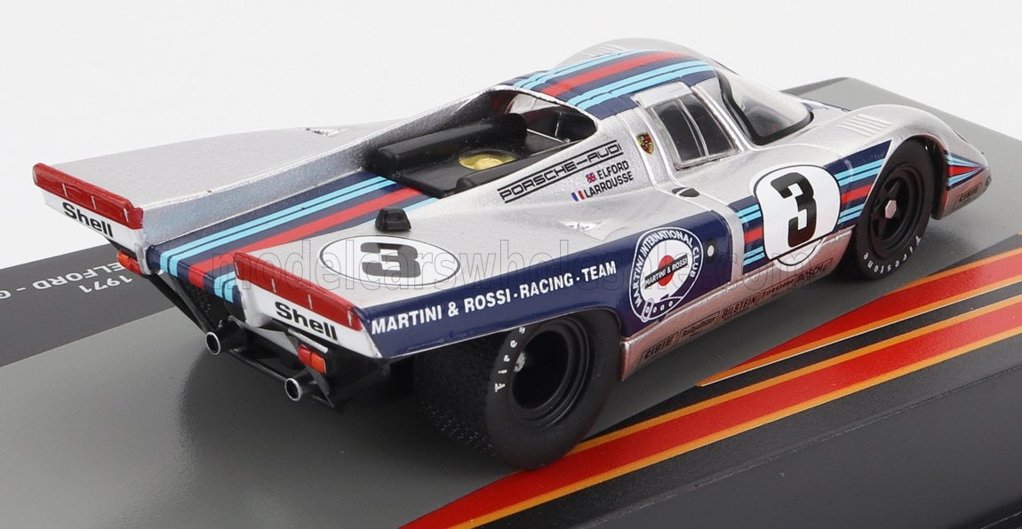 1/43 Atlas IXO Edition PORSCHE - 917K 4.9L TEAM MARTINI RACING N 3 WINNER 12h SEBRING 1971 VIC ELFORD - GERARD LARROUSSE - SILVER BLUE