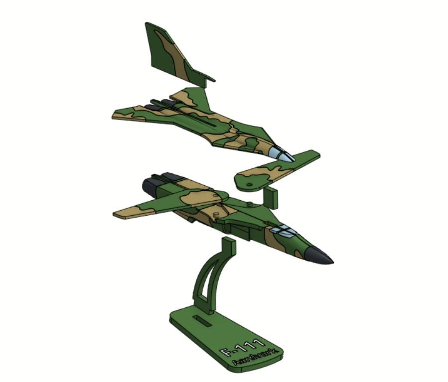 1/100 Scale General Dynamics F-111 Aardvark Fighter Bomber Colour Snap Plane Kit