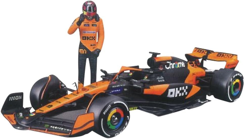 1/24 BURAGO McLAREN - F1 MCL38 TEAM MCLAREN N 81 SEASON 2024 OSCAR PIASTRI - WITH PILOT - ORANGE BLACK EXCLUSIVE ONE ONLY!