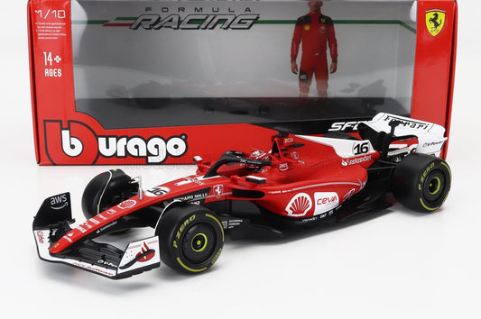 1/18 EXCLUSIVE DIE-CAST BURAGO - 1/18 - FERRARI - F1 SF-23 TEAM SCUDERIA FERRARI N 16 2nd LAS VEGAS USA GP 2023 CHARLES LECLERC