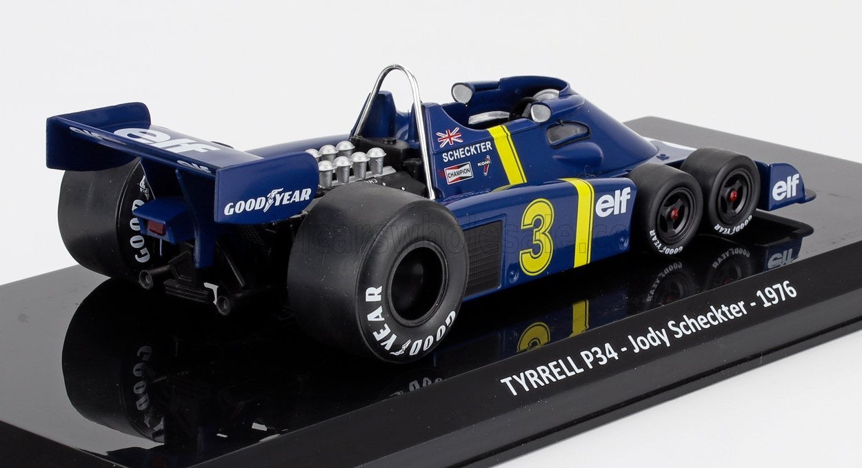 1/24 Die-Cast Hatchette Collection TYRRELL - F1 P34 N 3 6-WHEELS N 3 SEASON 1976 JODY SCHECKTER - CON VETRINA - BLISTER BOX