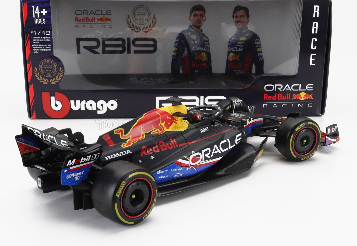 1/18 EXCLUSIVE DIE-CAST RED BULL - F1 RB19 TEAM ORACLE RED BULL RACING N 1 WORLD CHAMPION WINNER AUSTIN USA GP 2023 MAX VERSTAPPEN