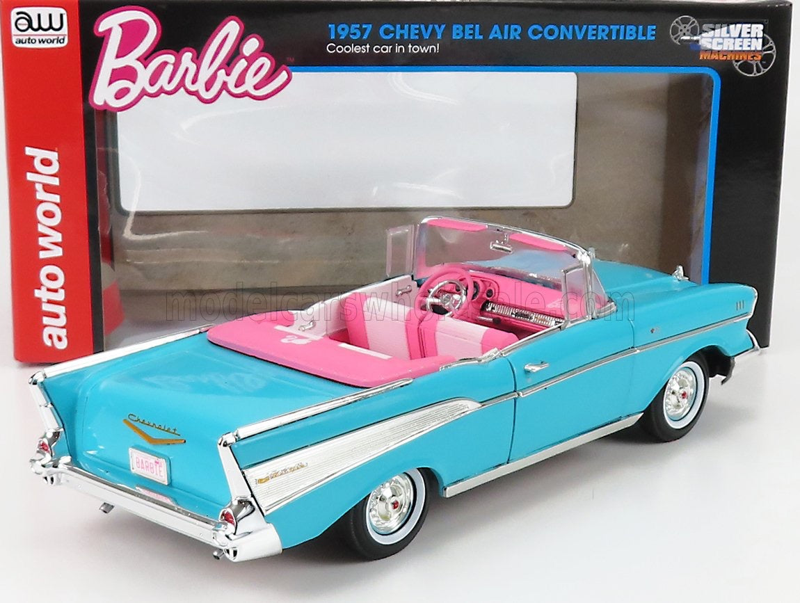 1/18 AUTOWORLD CHEVROLET - BEL AIR CABRIOLET OPEN 1957 - AQUA BLUE LIMITED EDITION