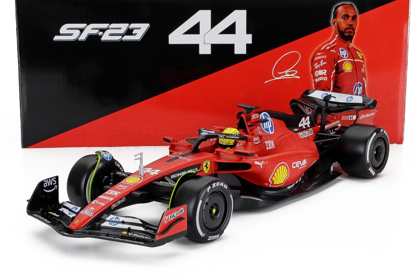 1/18 Burago Die-Cast FERRARI - F1 SF-23 TEAM SCUDERIA FERRARI HP N 44 FIORANO 2025 LEWIS HAMILTON