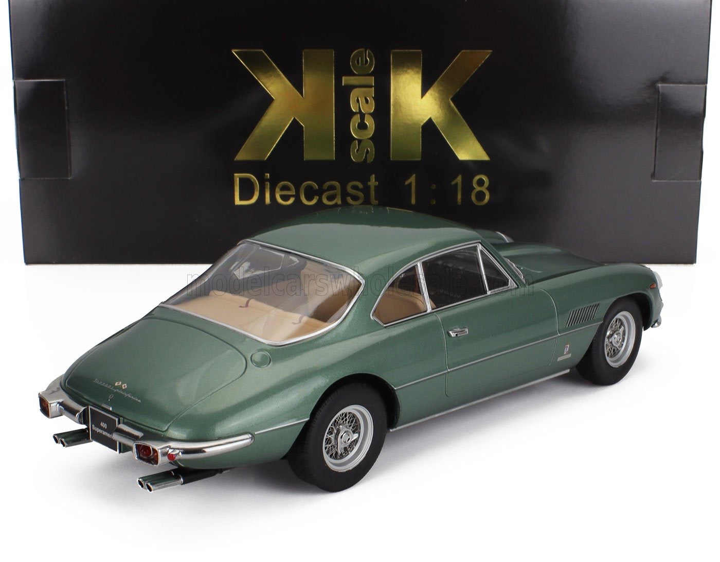 1/18 KK-SCALE FERRARI - FERRARI 400 SUPERAMERICA 1962 - GREEN MET