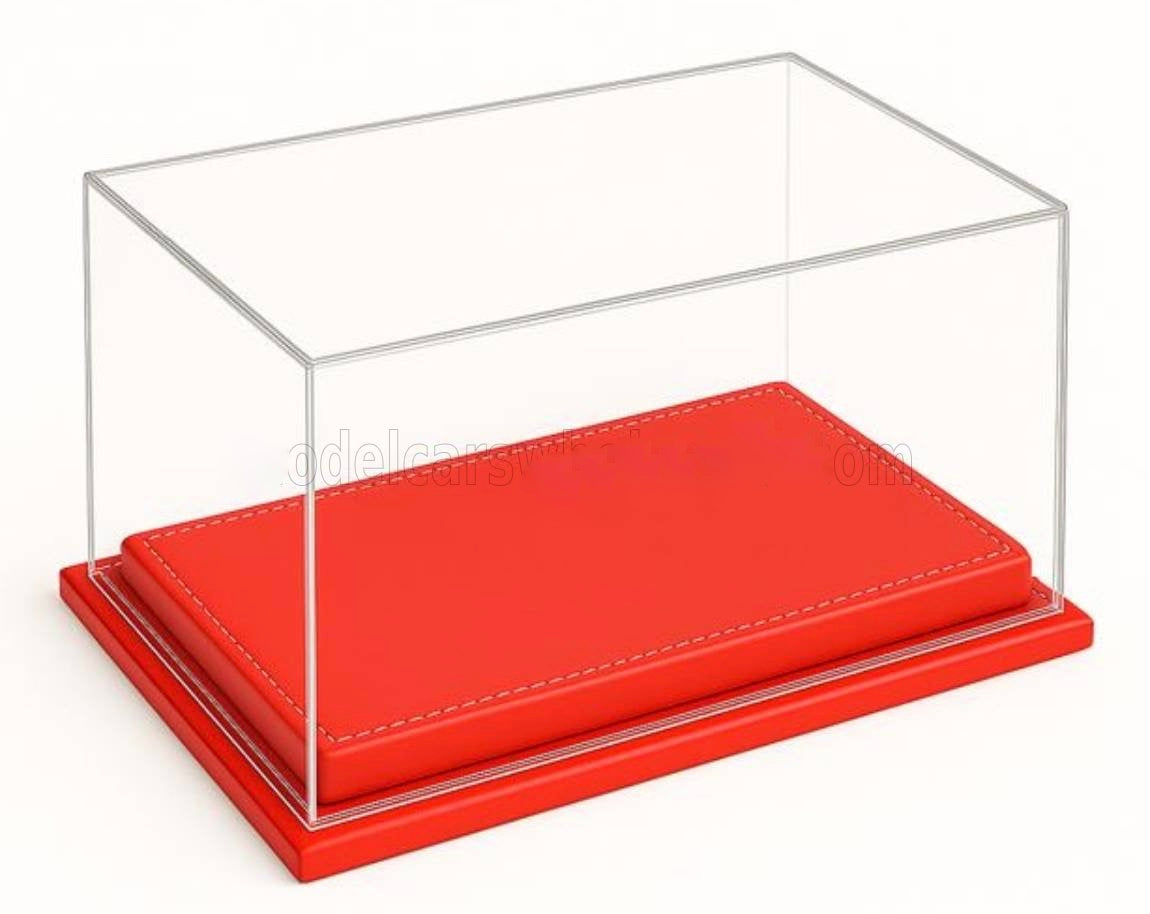 1/2 ATLANTIC MINI HELMET DISPLAY BOX MOLHOUSE BASE IN LEATHER BASE RED - ONLY FOR CASCO HELMET - 24.0L X 16.0W X 18.0H cm (INTERIOR HEIGHT cm 16.0)