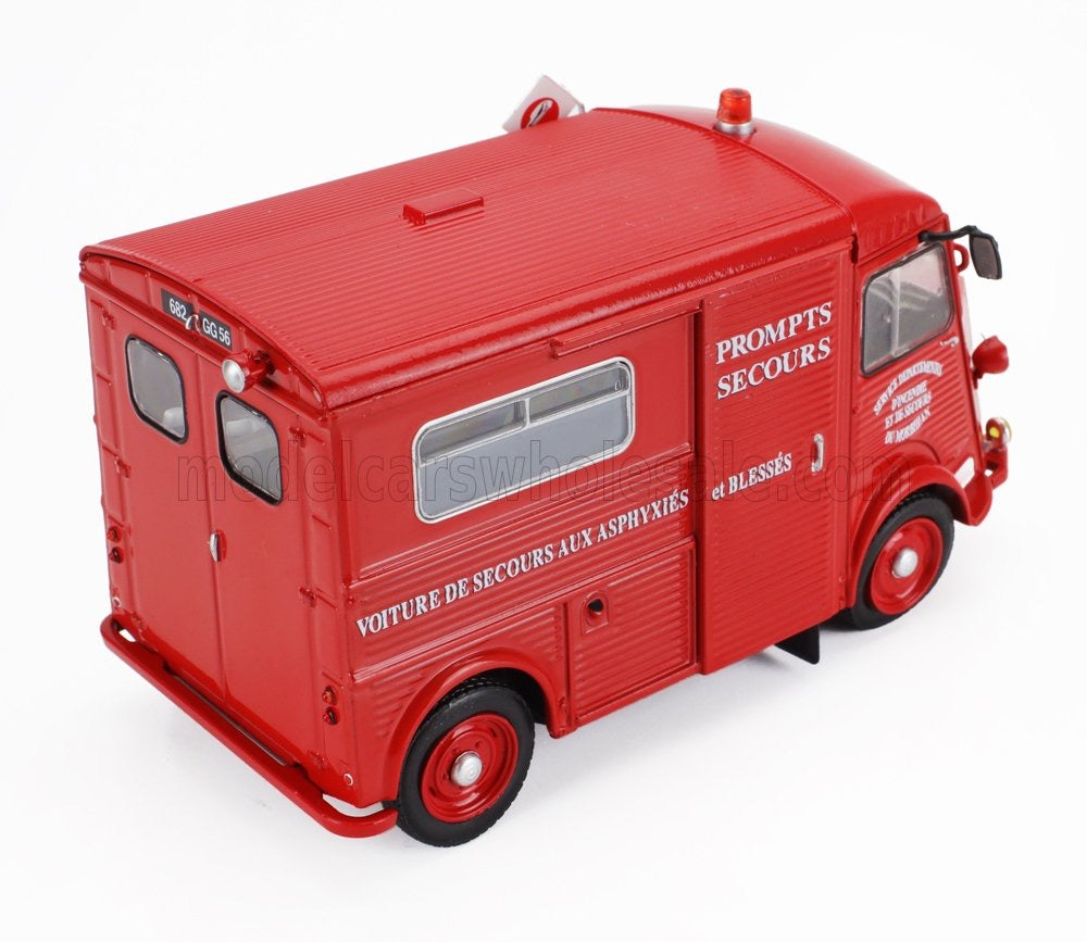 HACHETTE - 1/43 - CITROEN - TYPE H VAN VOITURE DE SECOURS AUX ASPHYXIES ET BLESSES FIRE ENGINE 1968 - RED