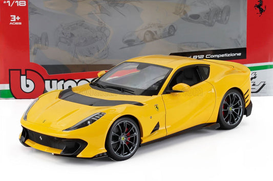 1/18 BURAGO FERRARI - 812 COMPETIZIONE 2021 - GIALLO MODENA - YELLOW