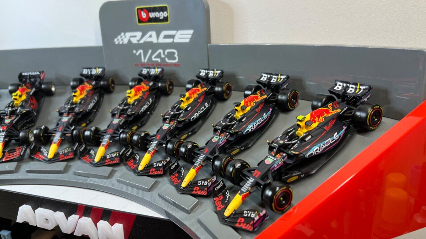 BURAGO 1/43 Oracle Red Bull F1 Hall of Fame SPECIAL SET 7X RB16B RB18 RB19 Verstappen Perez