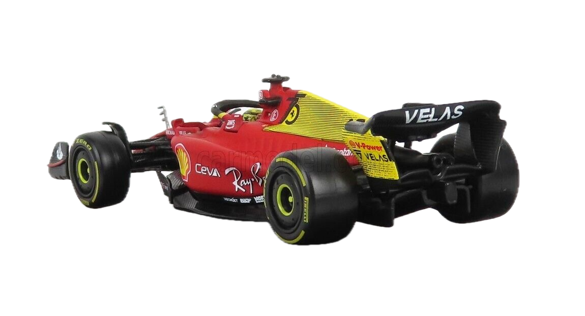 1/43 BURAGO FERRARI - F1-75 SCUDERIA FERRARI N 16 2nd MONZA GP 2022 CHARLES LECLERC WITH DRIVER AND SHOWCASE (Copy)