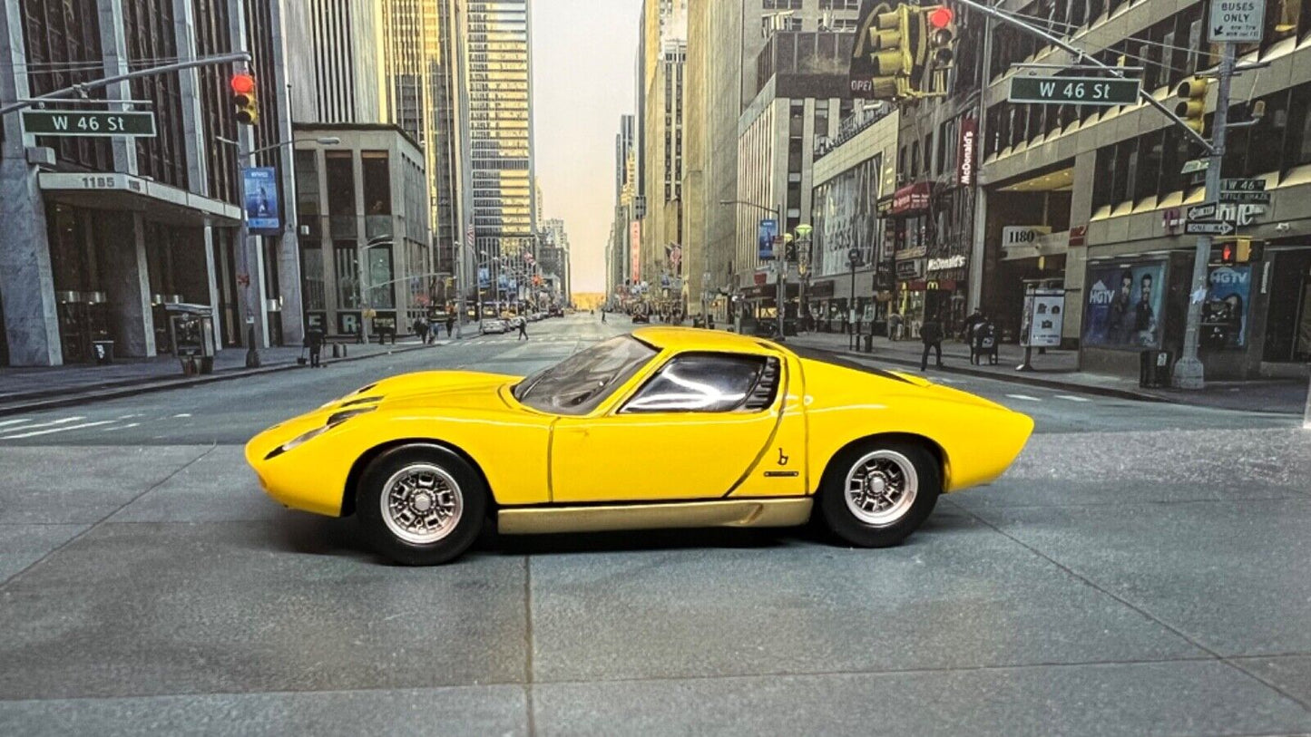 Custom Super Detailed 1:43 Die-Cast Lamborghini Miura Supercar Stainless Exhaust Pipes In Case