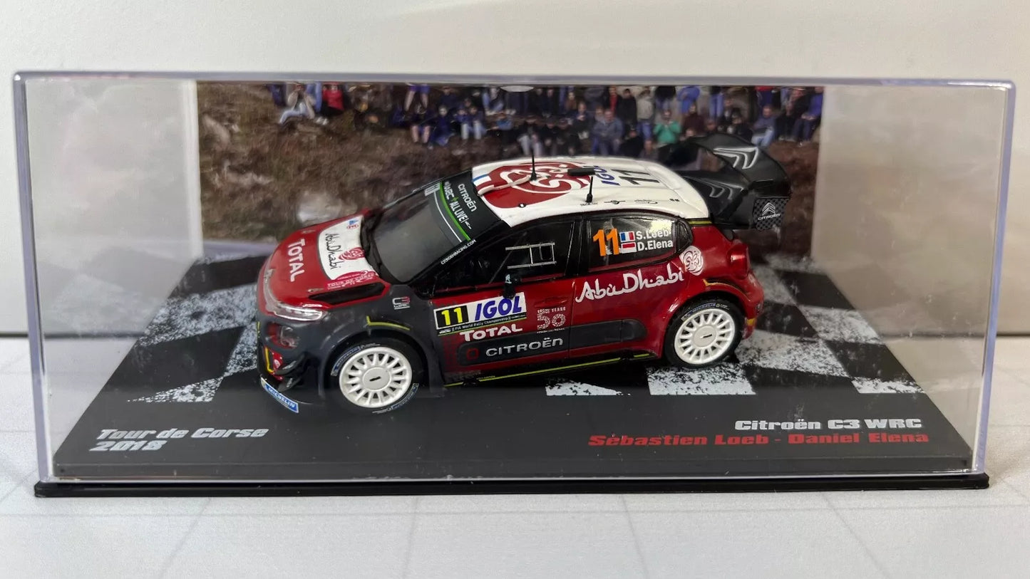 ATLAS IXO EDITION 1/43 CITROEN C3 WRC TOTAL N 11 RALLY TOUR DE CORSE 2018 S.LOEB - Daniel ELENA