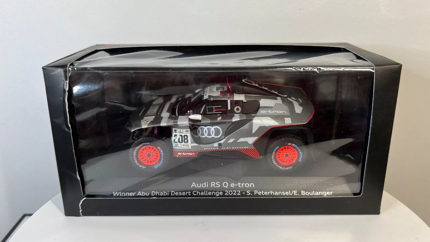 Spark 1/43 Audi RS Q E-Tron #208 S. PETERHANSEL WINNER ABU DHABI CHALLENGE 2022