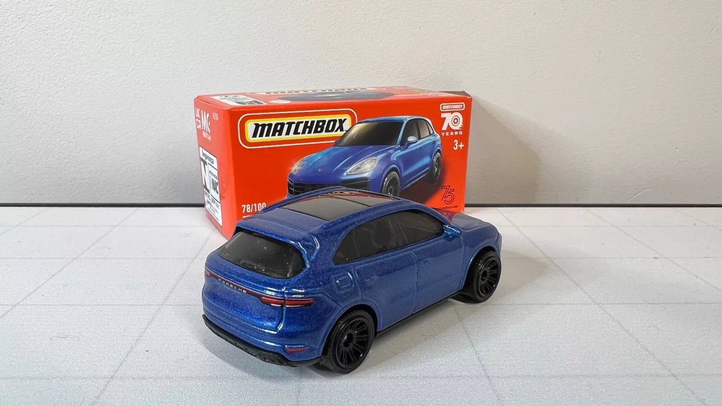 2023 Matchbox Power Grab 78/100 PORSCHE Cayenne Turbo Blue Metallic 70 Years New