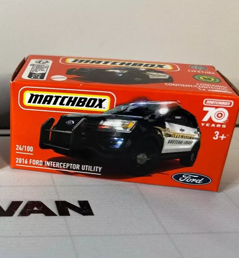 2023 MATCHBOX 24/100 Ford Police Interceptor UTILITY County Sheriff 70 YEARS SE