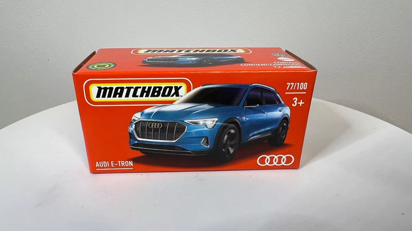 2023 Matchbox Power Grab Audi E-Tron EV Blue #77/100 Die-Cast Metal Model Car