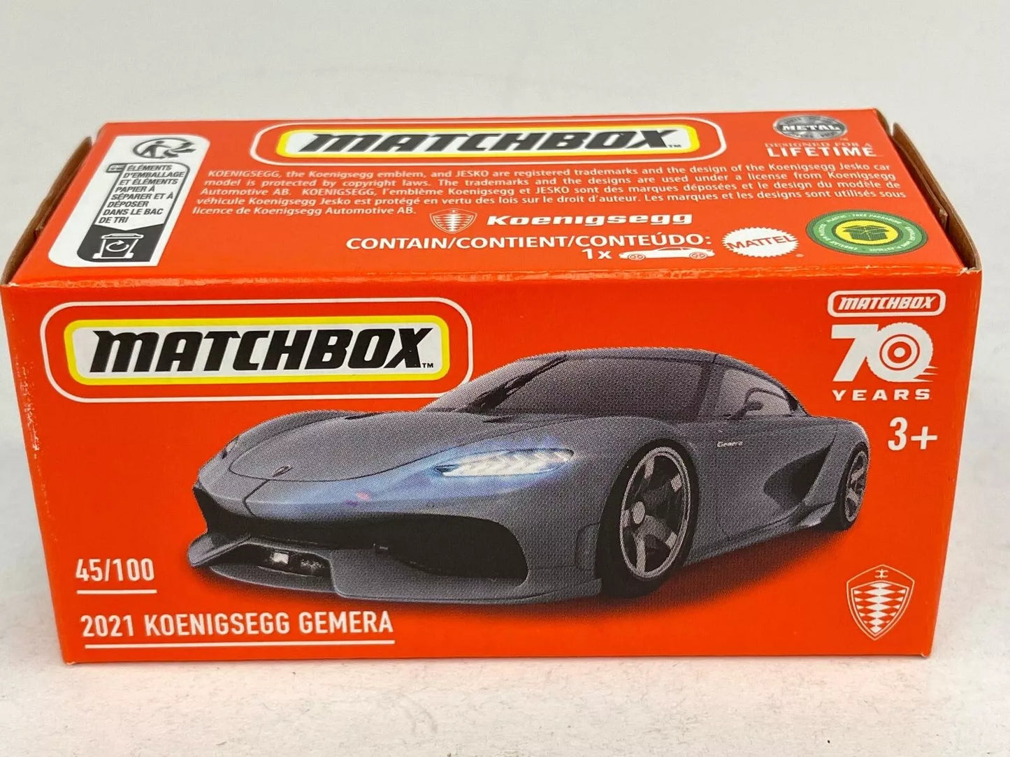 NEW/MATCHBOX 2023 POWER GRAB - 2021 KOENIGSEGG GEMERA - #045/100 - SEALED BOX