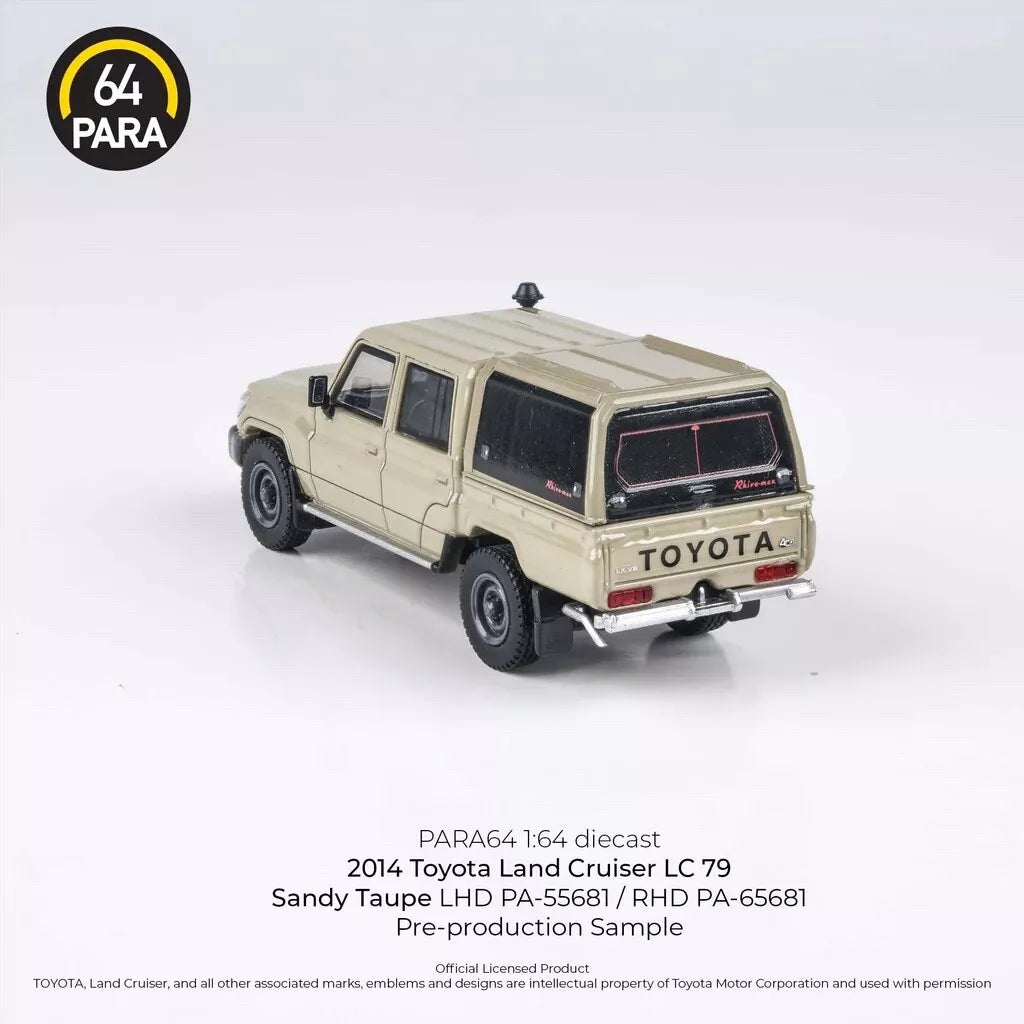 1/64 PARAGON MODELS DIE-CAST TOYOTA LAND CRUISER LC79 CANOPY SAND TAUPE LHD 2014