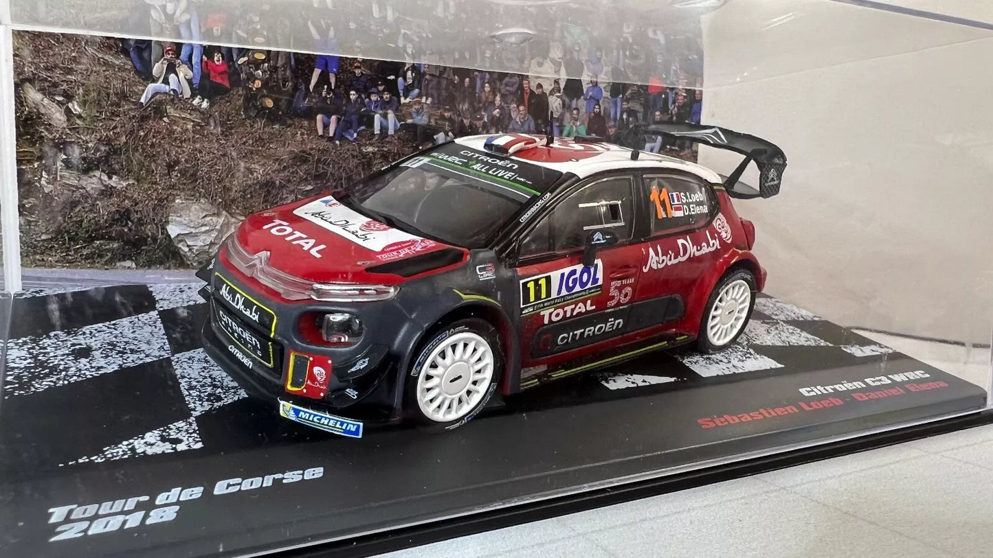 ATLAS IXO EDITION 1/43 CITROEN C3 WRC TOTAL N 11 RALLY TOUR DE CORSE 2018 S.LOEB - Daniel ELENA