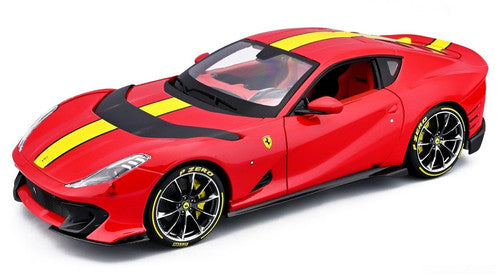 1/18 BURAGO FERRARI - 812 COMPETIZIONE 2021 - ROSSO CORSA - RED YELLOW