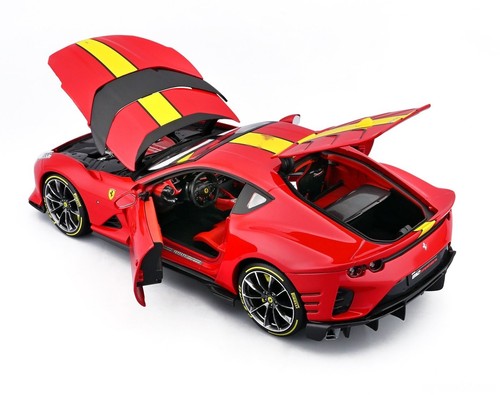 1/18 BURAGO FERRARI - 812 COMPETIZIONE 2021 - ROSSO CORSA - RED YELLOW