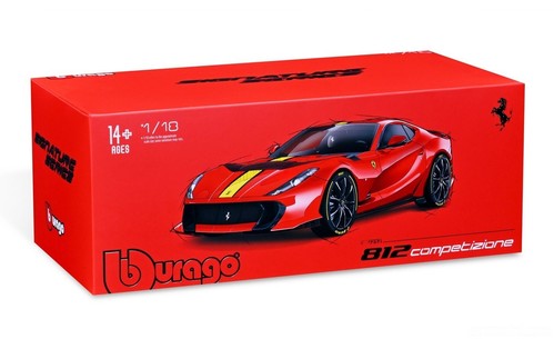 1/18 BURAGO FERRARI - 812 COMPETIZIONE 2021 - ROSSO CORSA - RED YELLOW