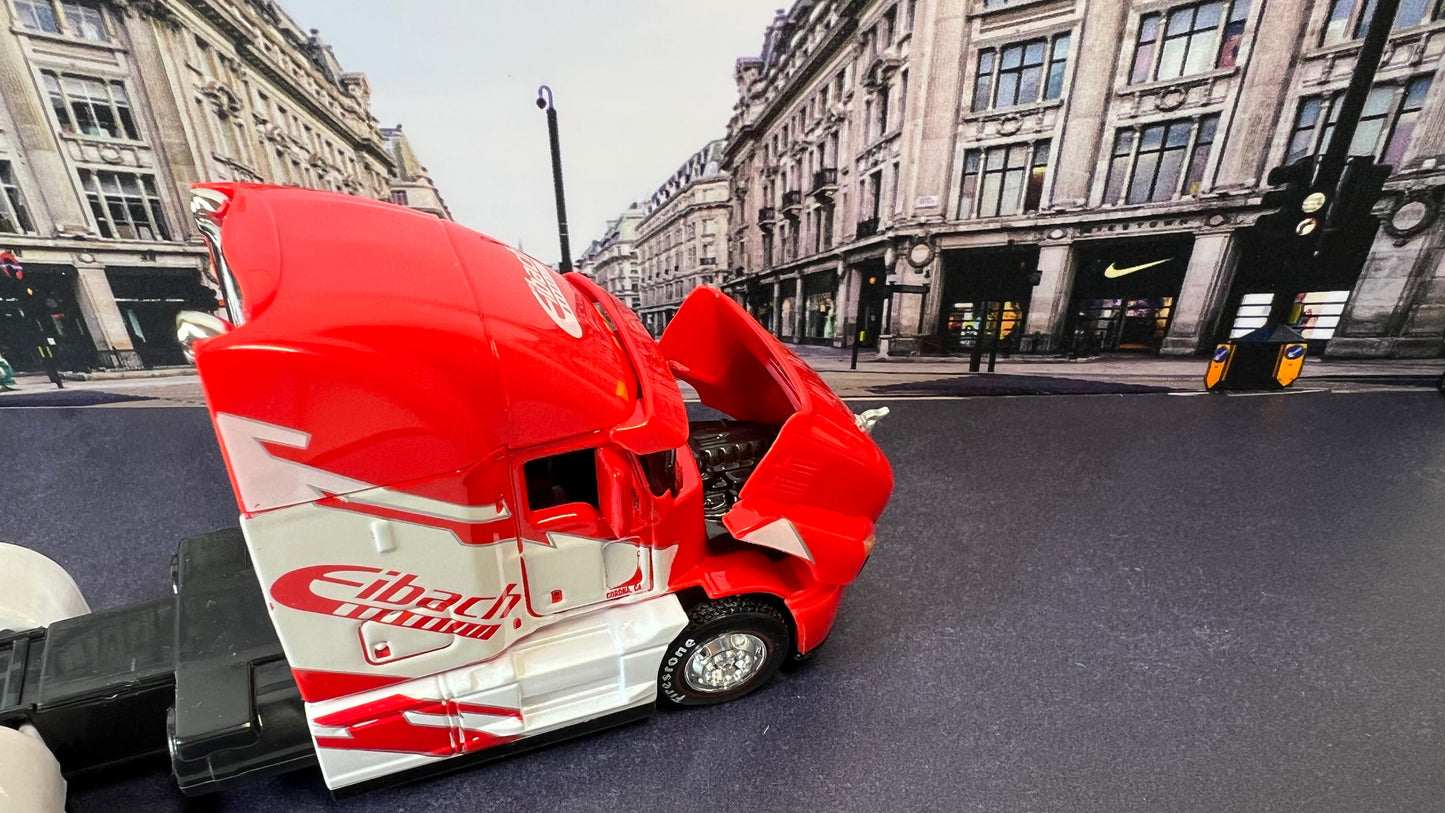 Maisto Design 1:64 Die-Cast Custom Rigs Mack Anthem Trucks Eibach Red White Opening Hood