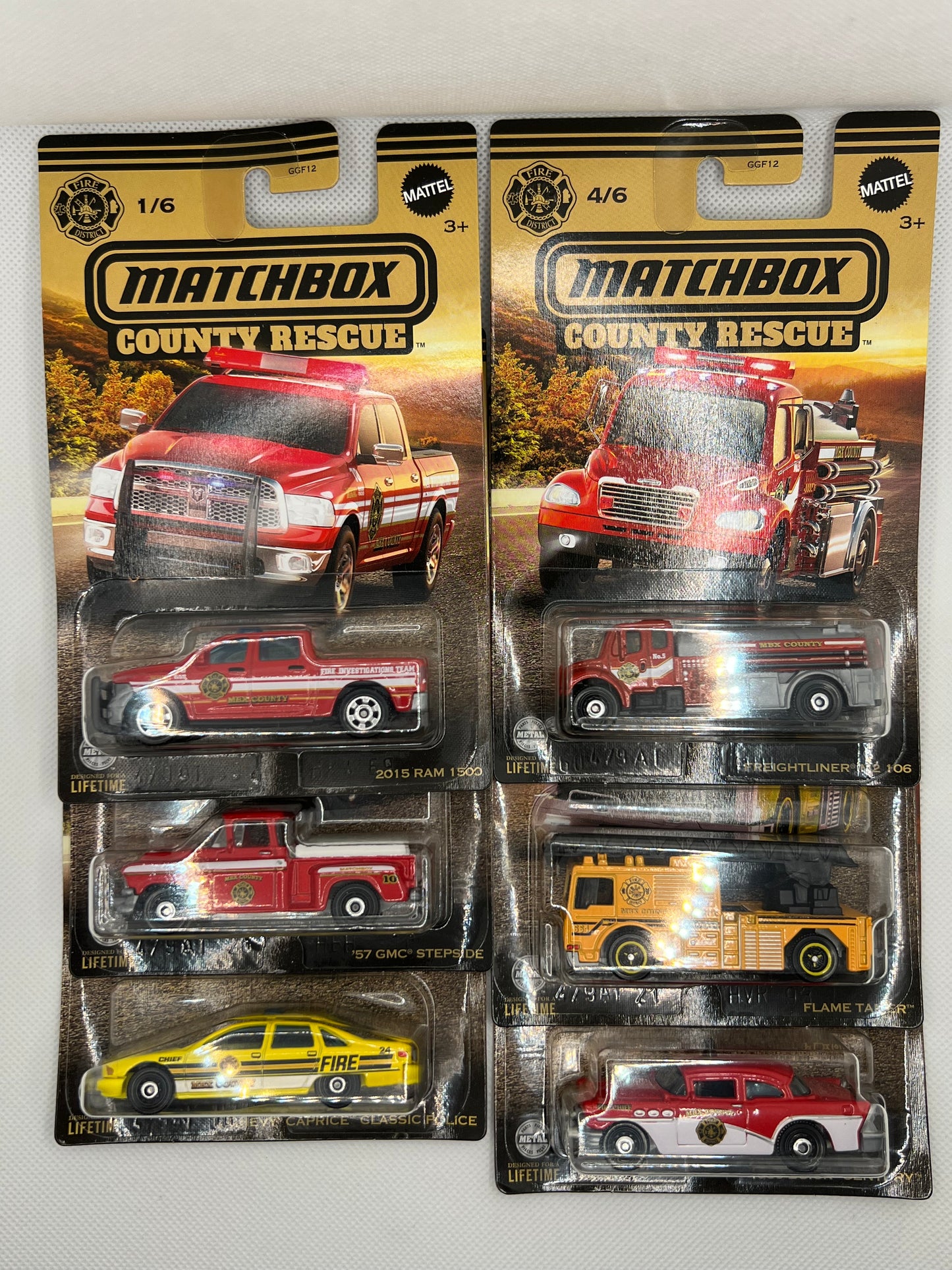Matchbox 1/64 2023 County Rescue Complete Set of 6 Dodge RAM Chevy Freightliner