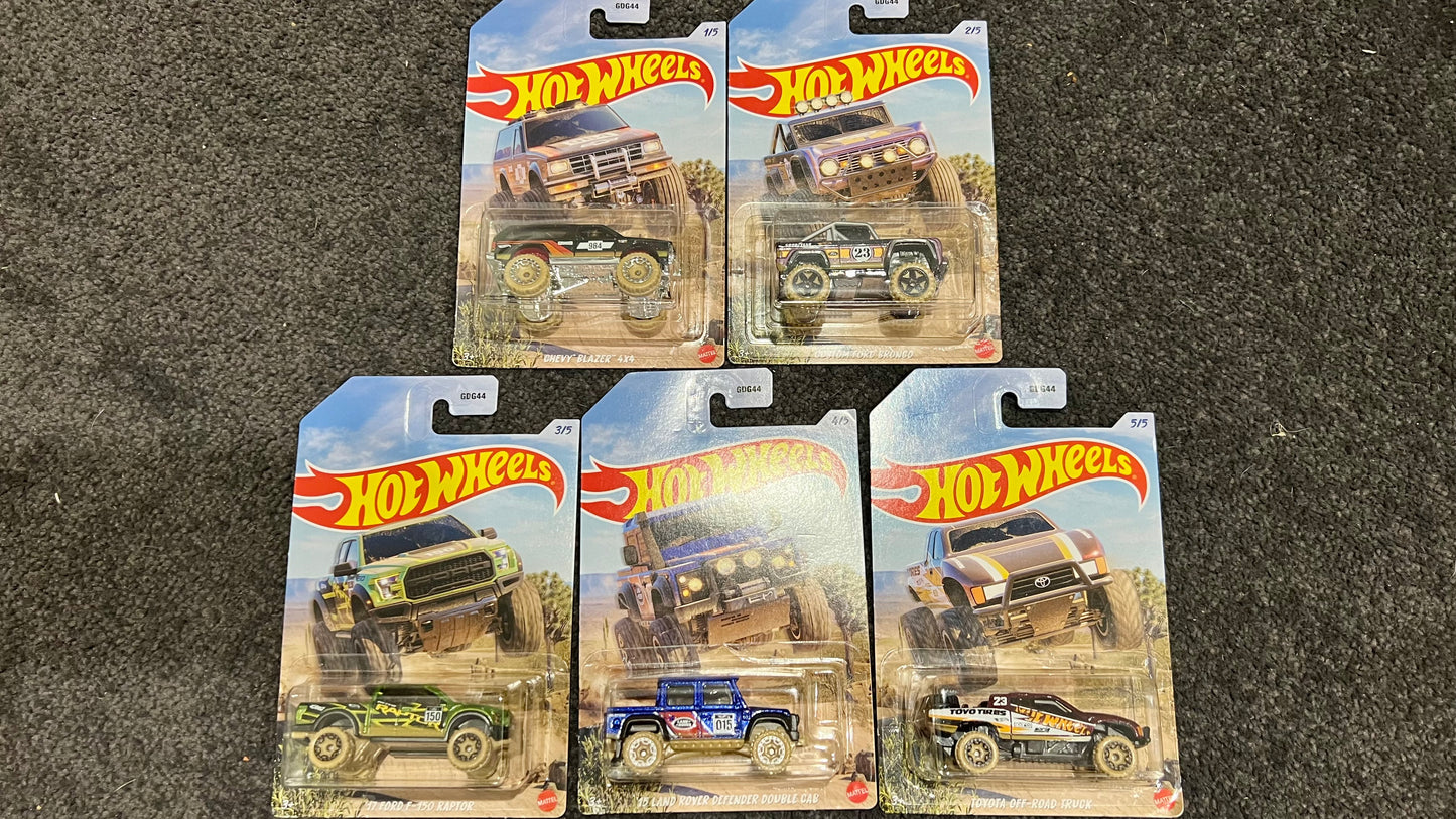 Hot Wheels 2023 Off-Road Baja Trucks Complete Set Mint