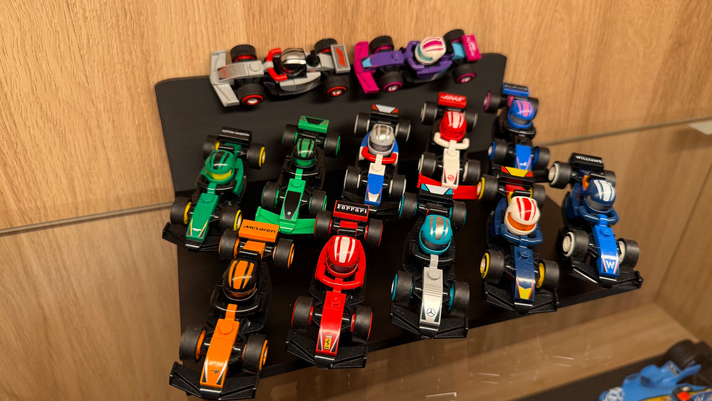 Lego Minifigures F1 Cars Full Set w/ Custom Display Stands in Current Constructor's Championship Standings!