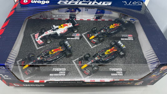 BURAGO 1/43 Oracle Red Bull F1World Champion Box Set 4X RB16B RB18 RB19 Verstappen Perez Limited Edition