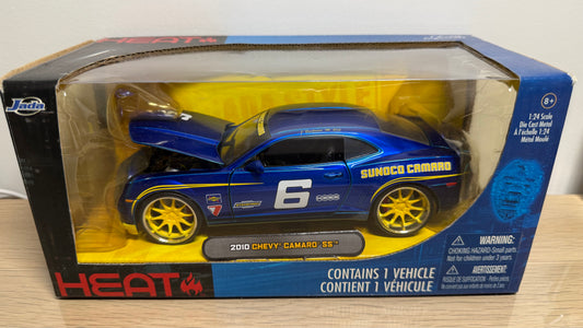 Jada 1/24 Die-Cast 2010 Chevy Camaro SS Sunoco #6 Opening Hood & Doors Candy Blue