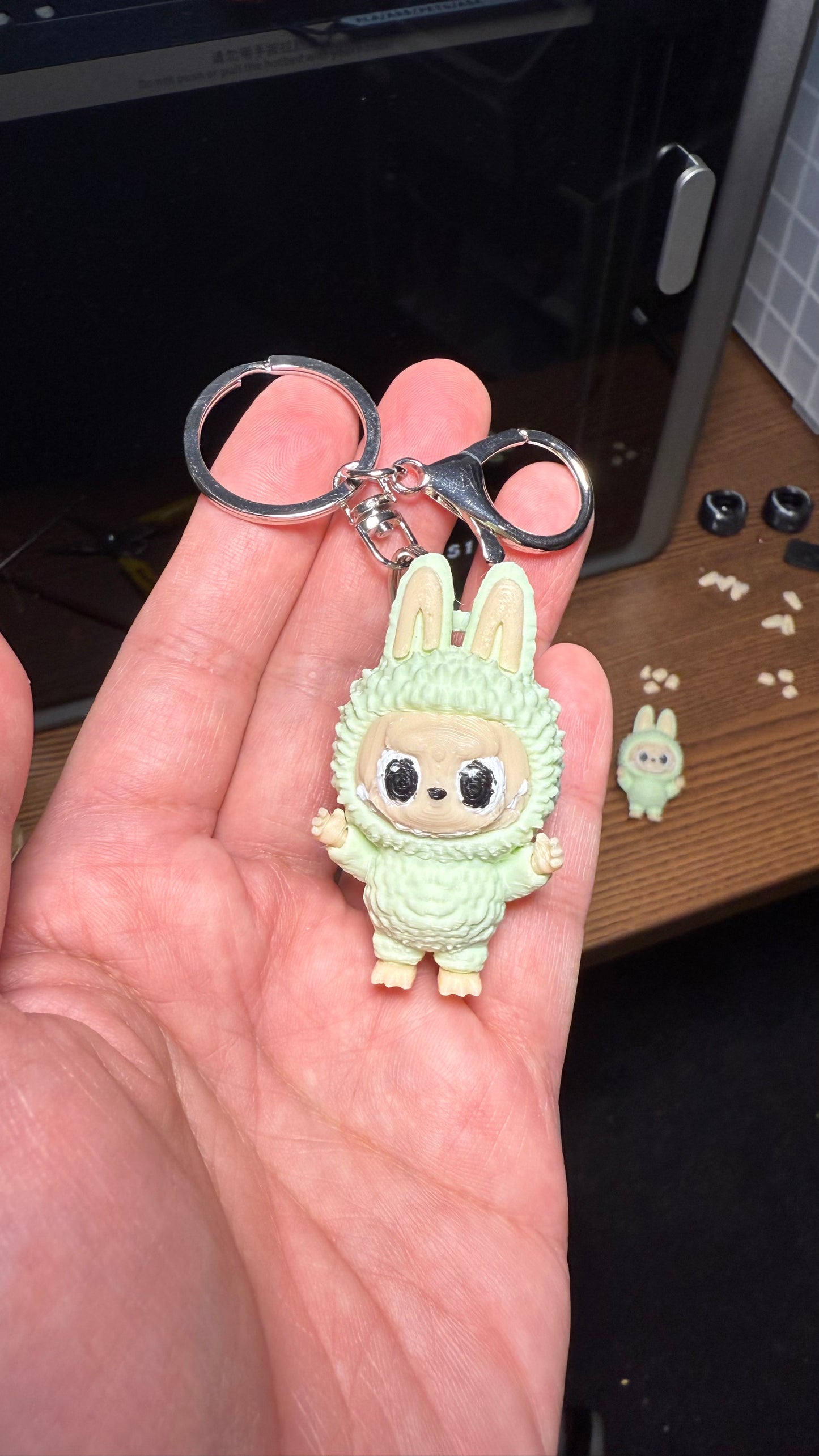 High Quality Labubu Keyring Keychain w/ Colour Individually 3D Printed Cmpnts No Fade w/ HD Hardeare