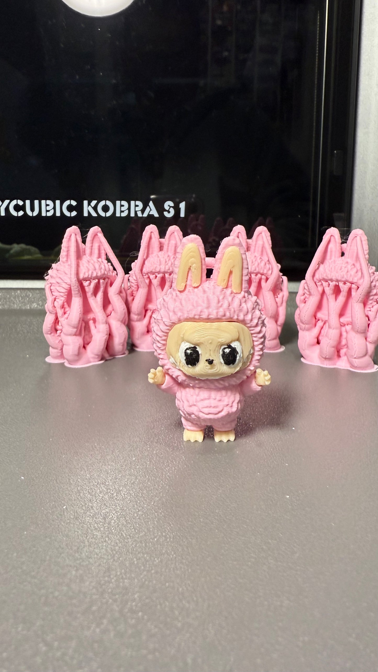 High Quality Labubu Keyring Keychain Matte Baby Pink w/ Colour Individually 3D Printed Components No Fade w/ HD Hardware