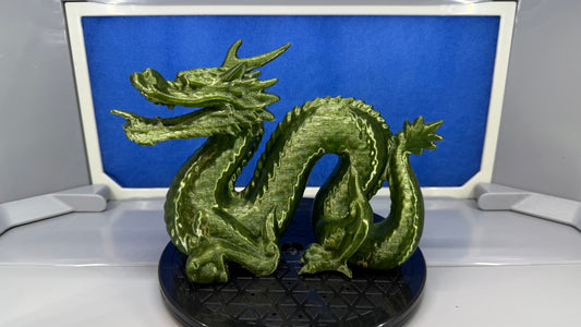 3D Printed Replica Ming Dynasty Jade Dragon in Special Translucent PETG Material 22cm X 9cmX 18cm