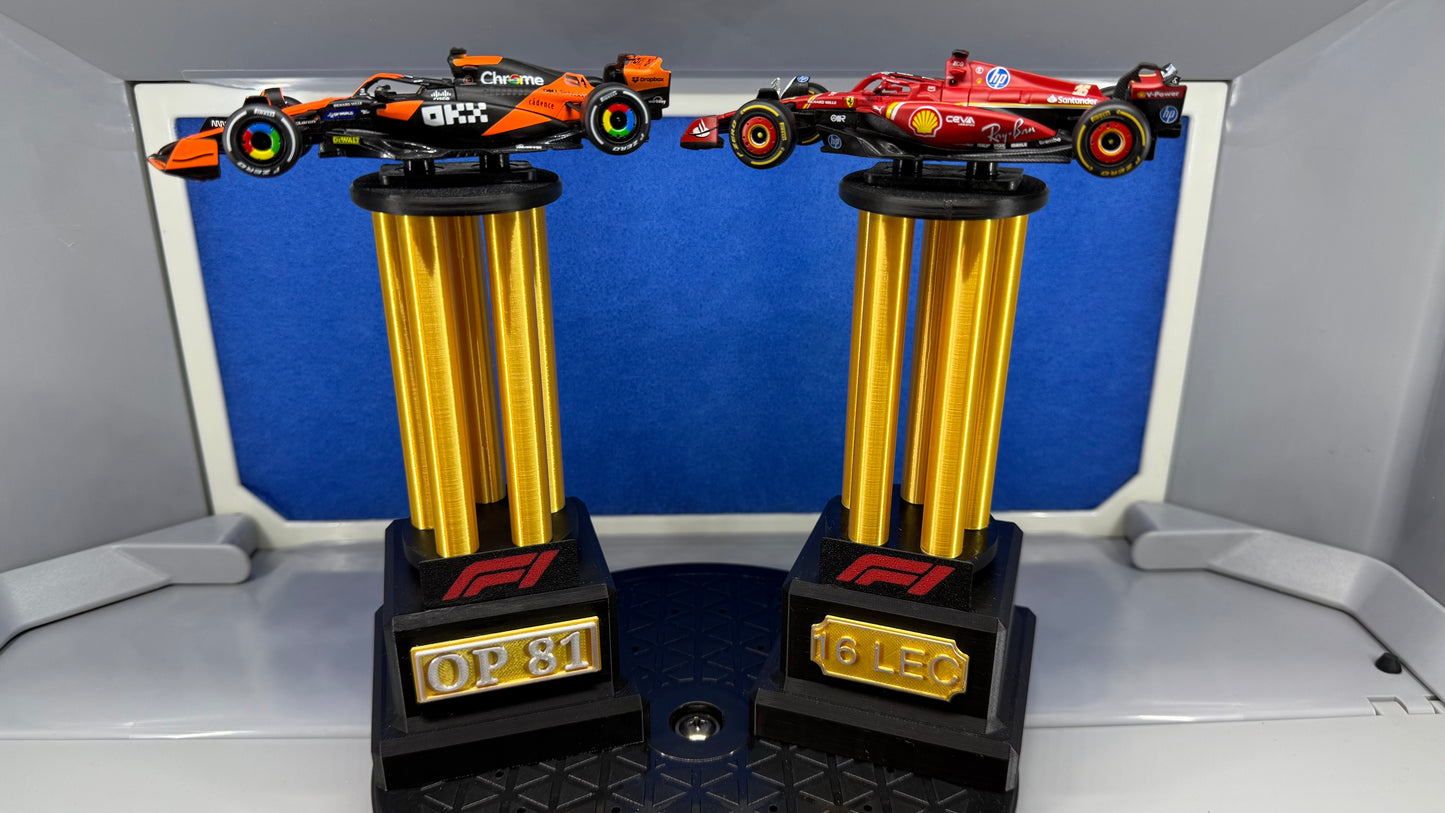 1/43 Die-Cast McLaren F1 #81 Oscar Piastri OP81 on Custom 3D Printed Winner’s Trophy Display Stand