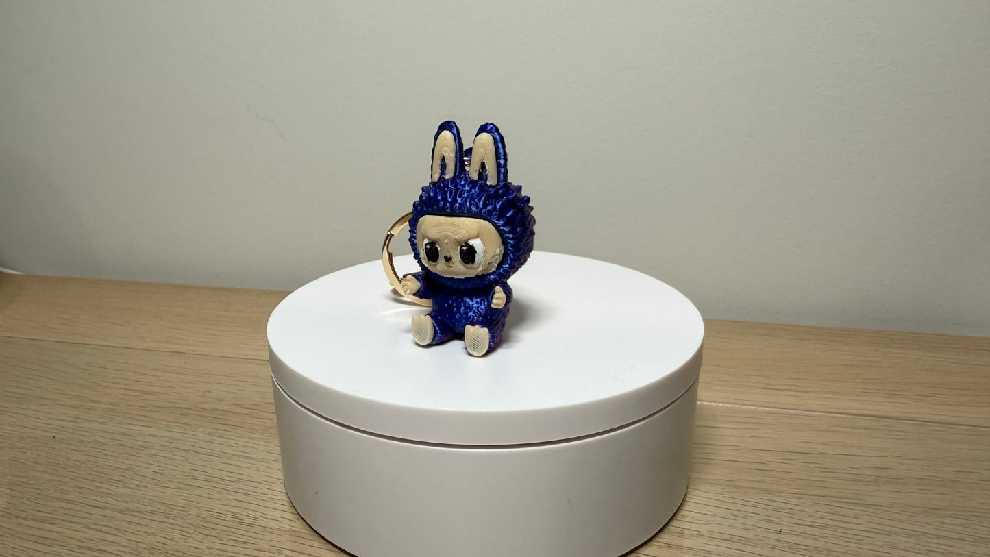 High Quality Labubu Keyring Keychain Chameleon Blue Red w/ Colour Individually 3D Printed Components No Fade w/ HD Hardware