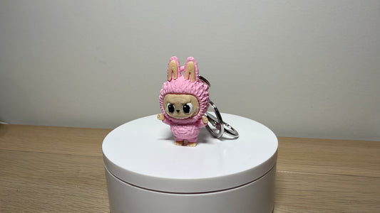 High Quality Labubu Keyring Keychain Matte Baby Pink w/ Colour Individually 3D Printed Components No Fade w/ HD Hardware