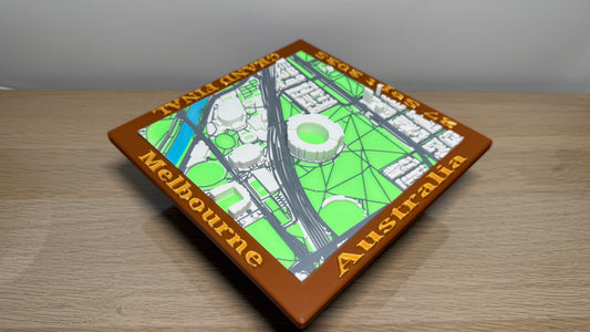Full 6 Colour 3D Map Melbourne Special Grand Final Edition Around Melbourne Park MCG Olympic Park Oval 18X18X2