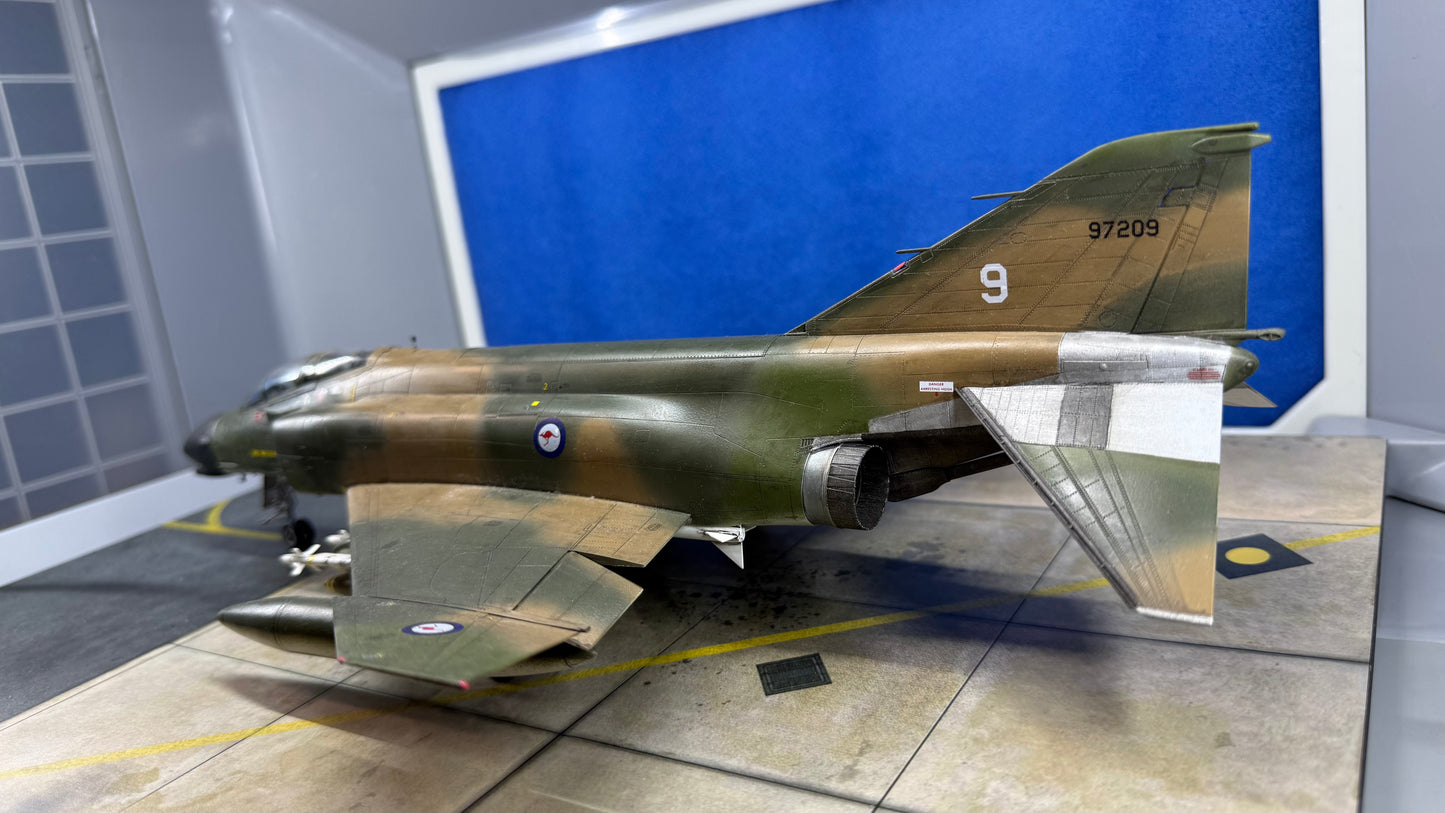 Pro-Built 1/48 F-4B Phantom 'What If' Vietnam War RAAF with Display Base Diorama.